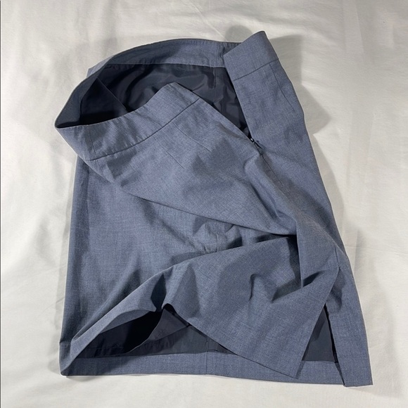 Ann Taylor womens light blue grey knee length rear zip pencil skirt - size 0 - Picture 5 of 10